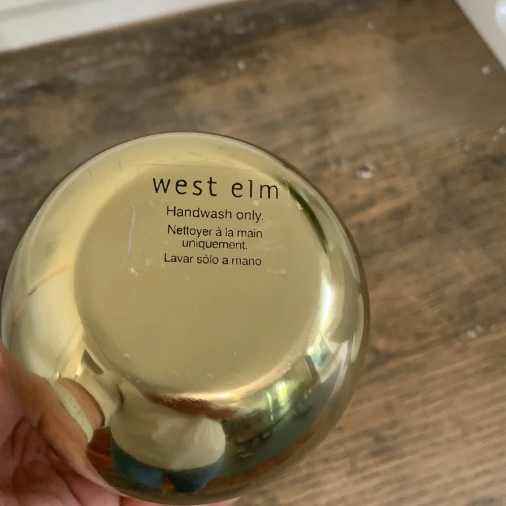 West Elm Gold Stainless Steel Wine Glass Cup